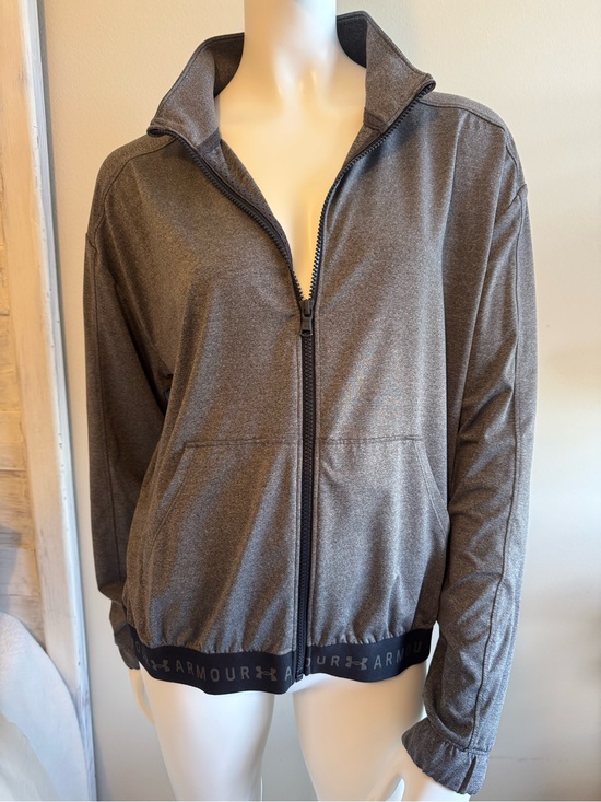 LG Jackets & Blazers - LG Women's Gray Bomber Jacket with Logo Hem
